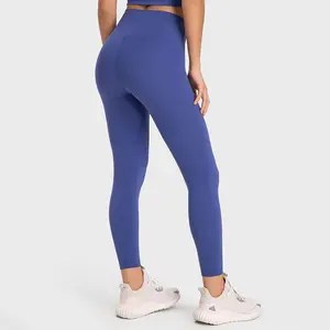 Pantaloni da Yoga a vita alta da donna multicolori classici senza cuciture anteriori da donna in morbido Nylon burroso Spandex da palestra da corsa