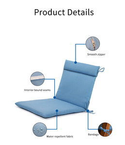 Cojines de asiento profundo para exteriores, cojín reclinable de playa de gran tamaño con lazos, amarillo, venta al por mayor de fábrica - Product Image 2
