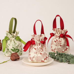 Bolsa de Lona de Lujo de Alta Calidad con Cordón, Estilo Plegable, Personalizable por Sublimación, para Regalos de Navidad, Joyería y Embalaje - Product Image 6