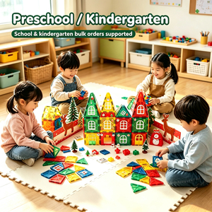 Juego de 86 Piezas de Bloques de Construcción Magnéticos de Plástico para Navidad, Juguetes Educativos STEM con Luz y Sombra, Regalo para Niños - Product Image 4