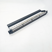 Panel Patch 24 Port CAT5e CAT6 CAT6A UTP STP 1U 19 Inch Rack Mount dengan Bar Manajemen Kabel STP Patch Panel