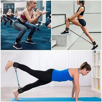CW CW1102 TPE Écologique 6,5 kg Bandes de Résistance Sangles de Cheville Ensemble de Fitness Manchettes de Soutien à Anneau en D Équipement de Yoga et de Gym Protection des Jambes