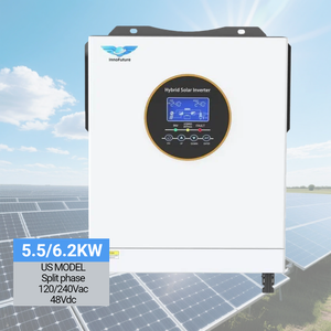 Onduleur solaire hybride à onde sinusoïdale pure avec chargeur, 120V/240V DC/AC, 5.5KW/6.2KW (5500W/6200W) - Product Image 1