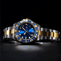 2021 Baru Hip Hop Perhiasan Es Keluar Rhinestones Kuarsa Arloji Baja Nirkarat Roman Jam Tangan Bezel Berlian Emas 18K Elite Jam Tangan