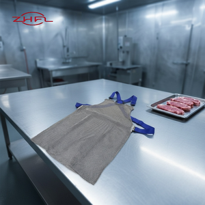 Delantal de malla de acero inoxidable 316 ecológico sin mangas, a la moda, con anillos de malla metálica para carniceros - Product Image 1