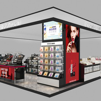 BKC022-1 Kiosque cosmétique éclairé par LED, personnalisé, écologique et durable, solution tout-en-un, comptoir de présentation pour les soins de la peau, pour les magasins de cosmétiques