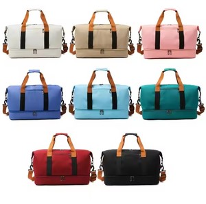 Bagages de cabine étanches avec logo personnalisé sac de sport pour hommes et femmes sac de sport étanche avec compartiment à chaussures sac de voyage sportif - Product Image 2
