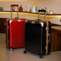Valise de luxe légère et élégante avec cadre en aluminium, roues pivotantes à 360 degrés, coque rigide durable, serrure TSA
