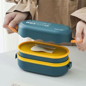 Hot Selling Double-Layer Cartoon Student <b>Lunch</b> <b>Box</b> Cute Office Worker Design Heatable Microwavable Leakproof Food Grade PP - Product Image 2