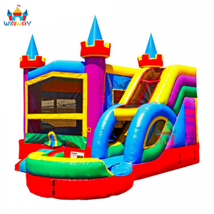 Château gonflable coloré en PVC WINWAYTOYS avec toboggan et piscine, château de saut de qualité commerciale durable 5x6m pour les fêtes - Product Image 6