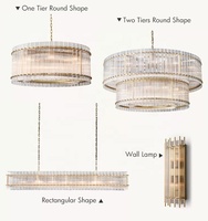 Grand lustre rond de 60 pouces pour la décoration du salon, lustres modernes de luxe en verre
