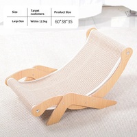 Griffoir en bois pour chat, anti-miettes, avec nid intégré et canapé-lit pour chat, résistant à l'usure