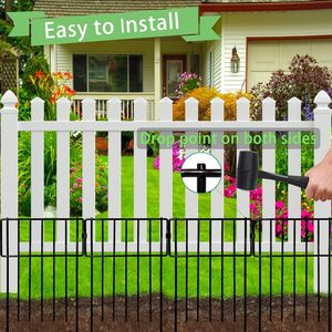 Thrivinest Animal Barrier Fence 17in H x 20ft L Rustproof Metal <b>Wire</b> Outdoor <b>Garden</b> Fence Panel Easily Assembled - Product Image 2