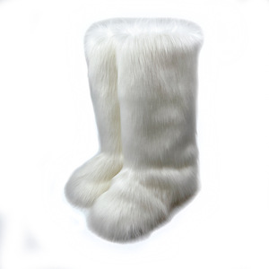 Snow Boots <strong>Ladies</strong> Plush Boots Female Warm Luxury Furry <strong>Shoes</strong> Women's Fluffy Faux Fox Fur <strong>Winter</strong> Adult OEM - Product Image 6