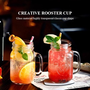 Venta al por mayor Mini <span class=keywords><strong>Mason</strong></span> Jars Vaso de chupito 16oz Tornillo Vasos de chupito jugo Tequila Vodka Copas de vino con asa de tapa - Product Image 4