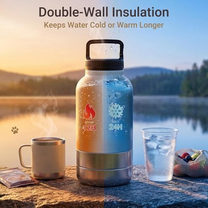 Nouveau design – Gamelle 3-en-1 personnalisable avec logo, en acier inoxydable à double paroi, 32oz/64oz, pour chien, pour nourriture et eau, avec revêtement poudré - Product Image 3