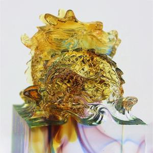 カスタマイズ可能な色10個LiuLiガラスクラフトアートクリスタルチャイニーズスタイル風水ギフトクリスタルチャイニーズドラゴンスタチュー - Product Image 2