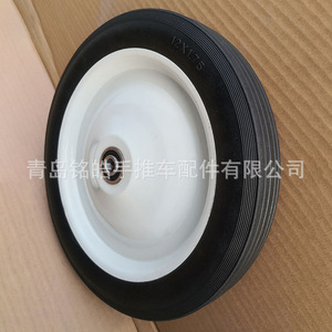 12 Inch Industrial Caster <b>Wheel</b> White <b>Plastic</b> Solid Rubber Silent Ball Bearing For Handcart Tool Cart - Product Image 4