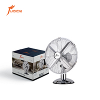 Ventilateur de table en métal chromé vintage de 12 à 16 pouces, ventilateur de bureau en métal à 3 vitesses, ventilateur de refroidissement mécanique pour la maison, le bureau et la décoration