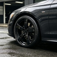 Jantes forgées personnalisées noir brillant à 5 branches avec lèvre polie, 17-24 pouces, 5x112 5x114.3 5x120 pour Land Rover Defender Range Rover