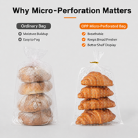Sacs à pain micro-perforés en OPP, emballage alimentaire en plastique transparent de qualité alimentaire, personnalisables avec logo, vente en gros pour fabricants