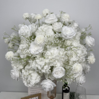 Boule de fleurs artificielles de 50 cm en roses blanches et gypsophile, faite à la main, de haute qualité, idéale pour les centres de table de mariage - Nouveauté usine, vente chaude