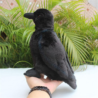 7594 réaliste en peluche moelleux petit oiseau noir peluche Animal en peluche corbeau jouets Halloween cadeaux pour enfants filles garçons peluche corbeau