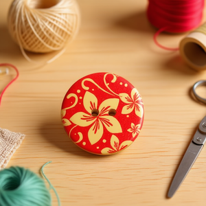 Bottoni Decorativi in Legno Ilan 30mm con Design Floreale per Lavori Artigianali - Product Image 2