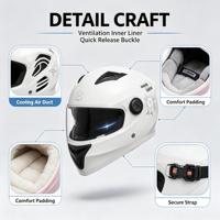 Casque de moto intégral ABS à double visière, nouvelle coque homologuée DOT pour hommes, style décontracté