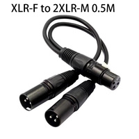 Mikrofon XLR konektor wanita ke kabel pemisah Audio konektor pria XLR ganda
