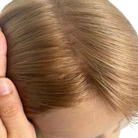 Perruque médicale en cheveux humains, entièrement nouée à la main, avec dessus en soie, sans colle, aspect naturel, faible densité, pour femmes souffrant de perte de cheveux, de cancer ou d'alopécie