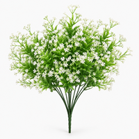 Buisson artificiel de 28 cm avec fleurs blanches pour la décoration de la maison, des mariages et des fêtes