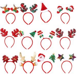 Fascia per capelli natalizia con corna di cervo a tema cartone animato per bambini e anziani, decorazione per feste con fibbia - Product Image 5