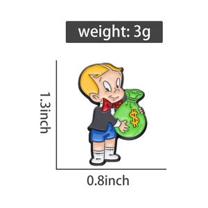 Richie กระเป๋าเงินที่อุดมไปด้วยเข็มกลัดตัวละครการ์ตูนป้ายศิลปะหมวกกระเป๋าเป้สะพายหลังเสื้อผ้าเครื่องประดับตกแต่ง - Product Image 6