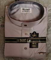 Thobe saoudien élégant à manches ouvertes, couleur unie, grandes tailles disponibles pour l'Aïd et le quotidien, commande en gros