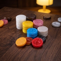 Vente directe d'usine, jetons de poker en plastique double couche faits à la main, couleurs personnalisées, non toxiques, CE EN71, pour enfants