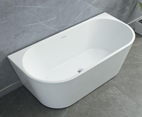 Baignoire autoportante moderne en acrylique SICO SICO-2028B, longueur 1,8 m, drain central inclus, garantie de 3 ans