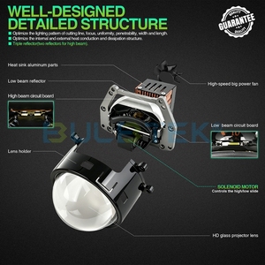 BULBTEK <span class=keywords><strong>AD56</strong></span> Lentille LED à triple réflecteur 3'' 188W 11600LM Double faisceau Trois réflecteurs 6000K Lentille de projecteur de phare LED haute puissance - Product Image 6