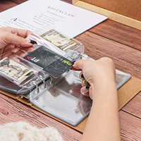 A6 Zipless Double Poche Carte Sac Transparent PVC Transparent Feuilles Mobiles Pochettes Étanche Cash Enveloppe Double Face Anneau Classeur