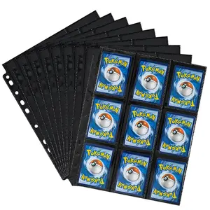 9 Pocket Storage Loose Leaf Inner Pages Pouch 11 Holes Basics Business Sport Trading Game Card Protectors Album Binder Sheet