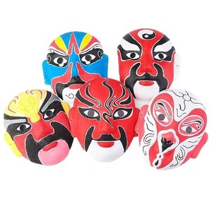 <span class=keywords><strong>Masque</strong></span> facial demi-visage en pulpe peint à la main, motifs renard et chat, style opéra <span class=keywords><strong>de</strong></span> Peking, pour enfants, à peindre soi-même, coloré - Product Image 5