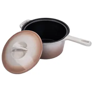 不同颜色的castiron烹饪酱锅在不同的容量1.5l-3.0l castiron烹饪锅与搪瓷涂层