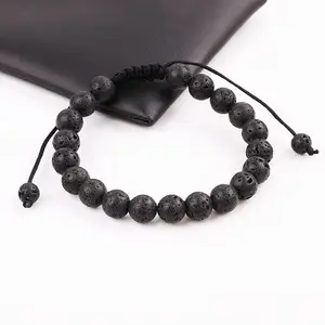 Yiwu Jewelry Factory Making 8MM Natural Stone Cat Eye Jasper Beads Handmade Macrame Friendship Bracelet Adjustable Men Women