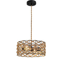 Luminaire suspendu en osier de style rétro américain, exclusivité transfrontalière, avec LED, pour salon et bureau