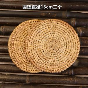 Handmade Non-Slip Bohemian Style 5mm Thick <b>Bamboo</b> Rattan Woven Coaster Mat for Tea Ceremony Dining <b>Table</b> Teapot - Product Image 6