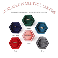 Boîte à bijoux miniature en velours avec logo personnalisé FANDIJI, emballage de luxe pour bague, coffret cadeau pour mariage