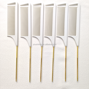 Set di Pettini in Carbonio Premium per Etichetta Privata: <span class=keywords><strong>Pettine</strong></span> per Mèches, <span class=keywords><strong>Pettine</strong></span> per Sfilzare, <span class=keywords><strong>Pettine</strong></span> a Coda di Topo per Separare le Ciocche e <span class=keywords><strong>Pettine</strong></span> per Acconciature - Product Image 2