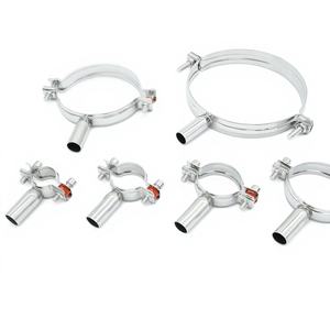 Support de tuyau réglable en acier inoxydable 304, collier de serrage rond métrique pour fixation de conduite, pour usage commercial/industriel - Product Image 1