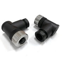 Connecteur circulaire blindé M12 à double tête, mâle/femelle, 3, 4, 5 broches, étanche IP67/IP68, certifié CE, droit ou à angle droit
