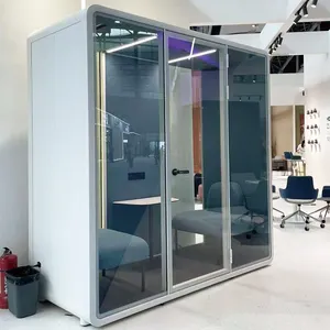 Mobile Soundproof 2 Person Office Pods Movable Meeting Soundproof Booth Airport Changing Room